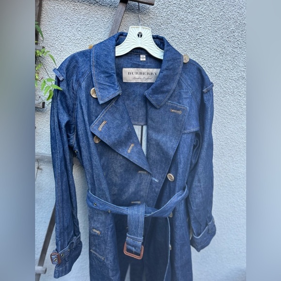 BURBERRY EASTHEATH Denim Jean Long Trench Coat - Picture 15 of 15